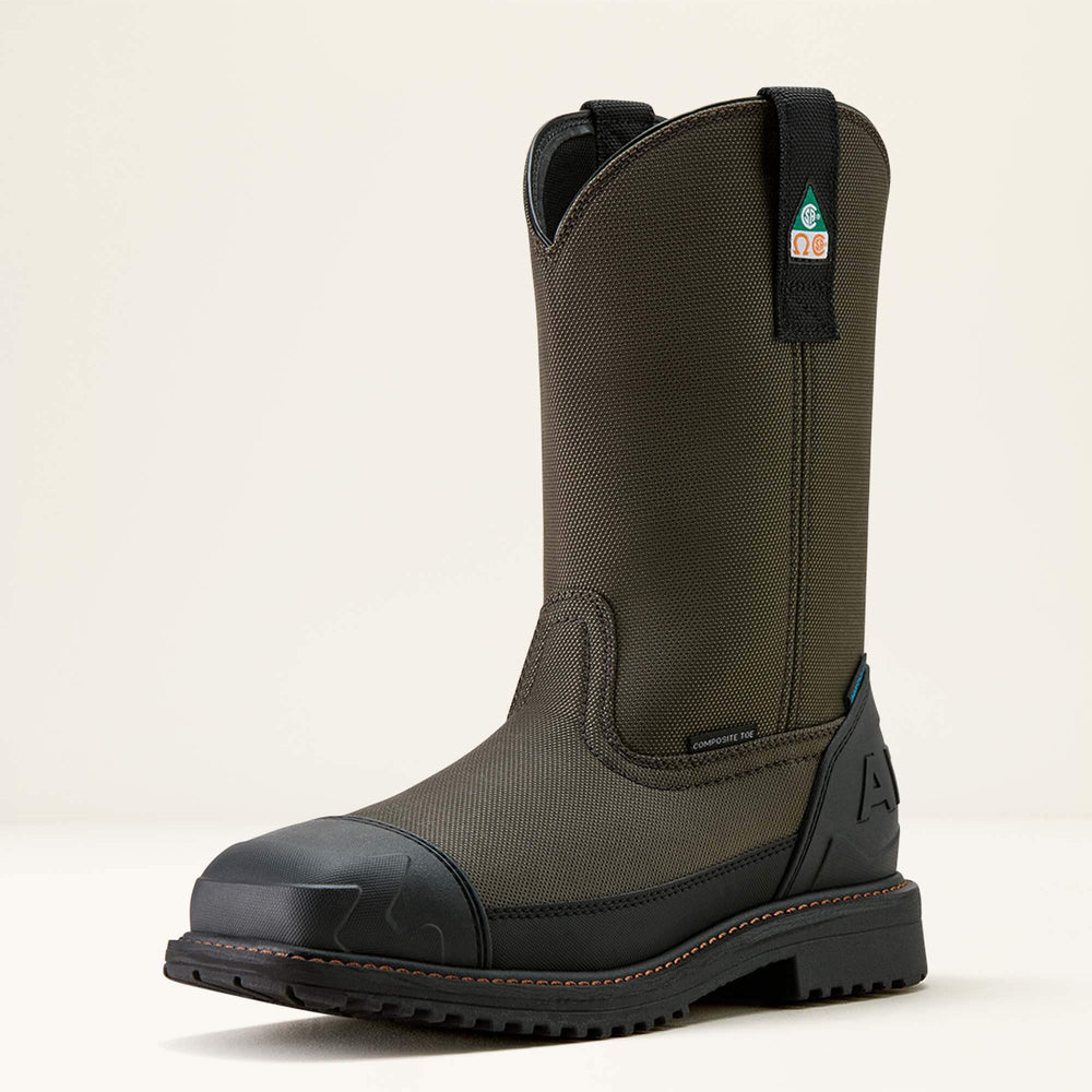 Men RigTEK Wildcat Pull-On CSA Waterproof Wide Square Toe Composite Toe Work Boot | Ariat us