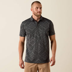 Men Jacquard Printed Fitted Polo | Ariat Online