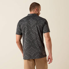 Men Jacquard Printed Fitted Polo | Ariat Online