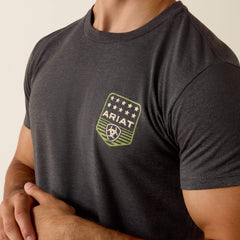 Men Ariat Stripe Patriotic Badge T-Shirt | Ariat Outlet