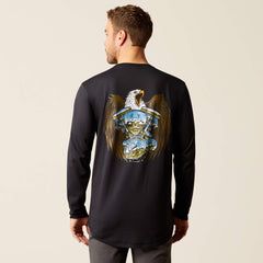 Men Rebar Workman Chrome Moto Eagle T-Shirt | Ariat Discount