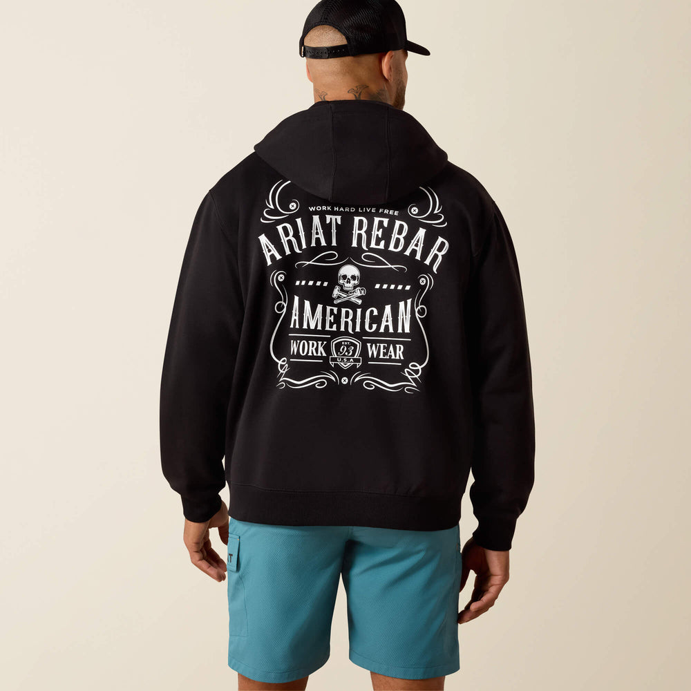Men Rebar Lightweight Label Full Zip Hoodie | Ariat for sale