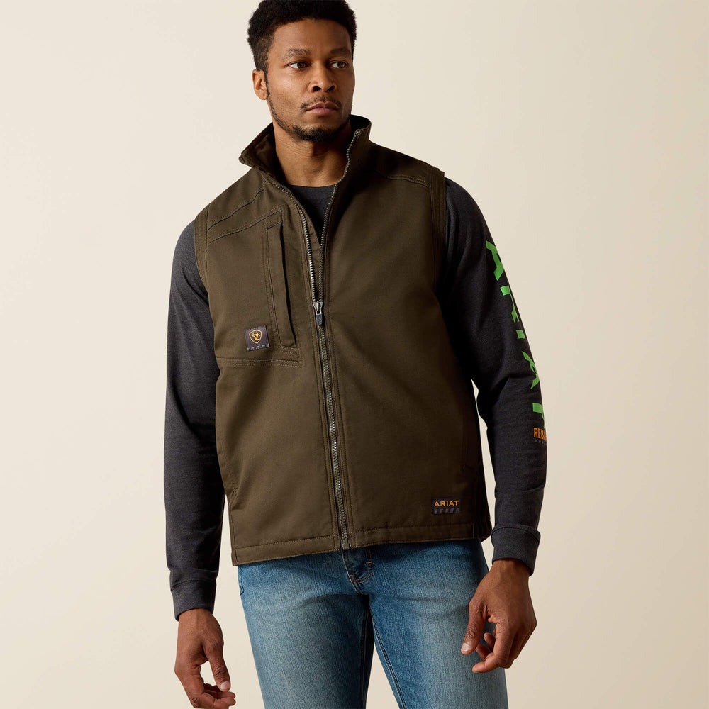 Men Rebar Washed DuraCanvas Insulated Vest | Ariat us