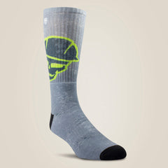 Men|Women Roughneck Graphic Crew Work Sock 2 Pair Multi Color Pack | Ariat on sale