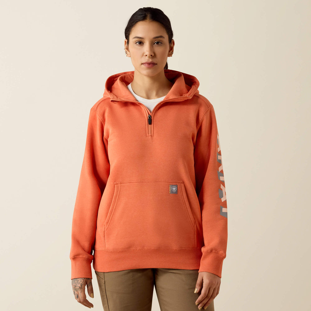 Women Rebar Lightweight Logo 1/2 Zip Hoodie | Ariat