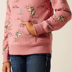 Kids Bronc Scene 1/4 Zip Sweatshirt | Ariat Online