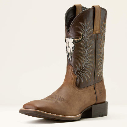 Men Sport Steer Skull Wide Square Toe Cowboy Boot | Ariat near me