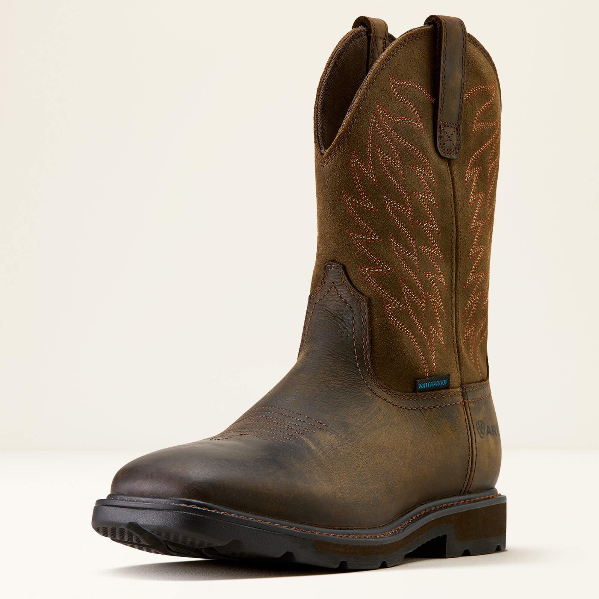 Men Groundbreaker Wide Square Toe Waterproof Work Boot | Ariat for sale