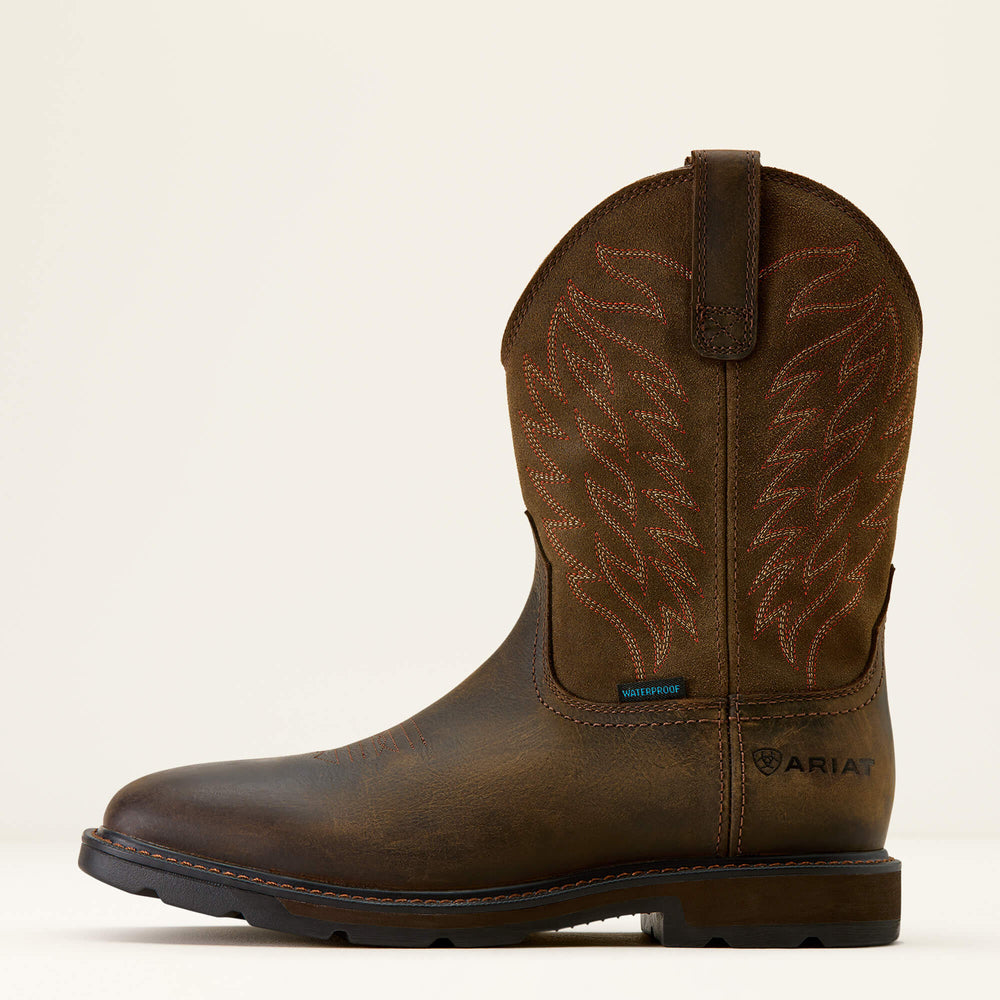 Men Groundbreaker Wide Square Toe Waterproof Work Boot | Ariat for sale