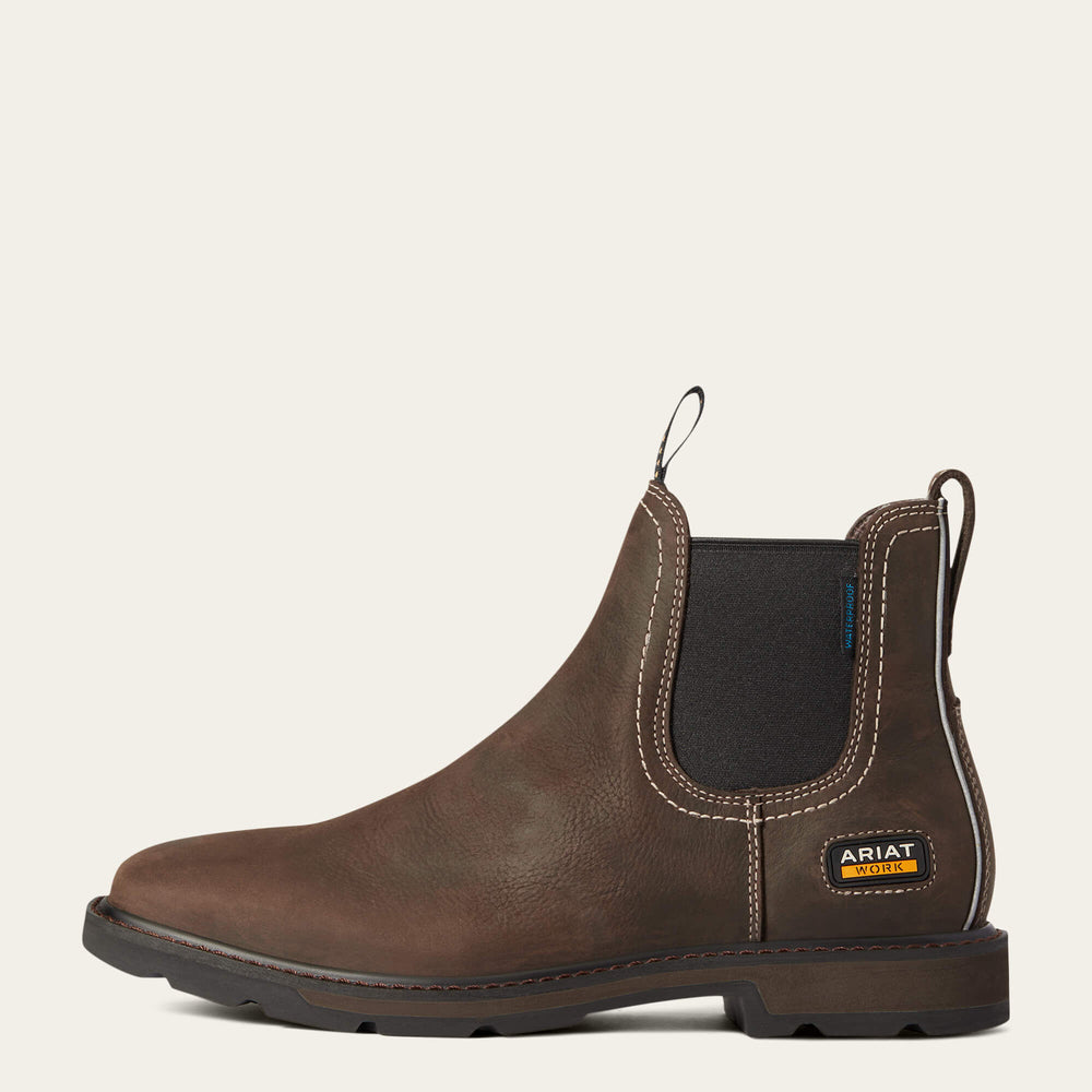 Men Groundbreaker Chelsea Wide Square Toe Waterproof Work Boot | Ariat Online
