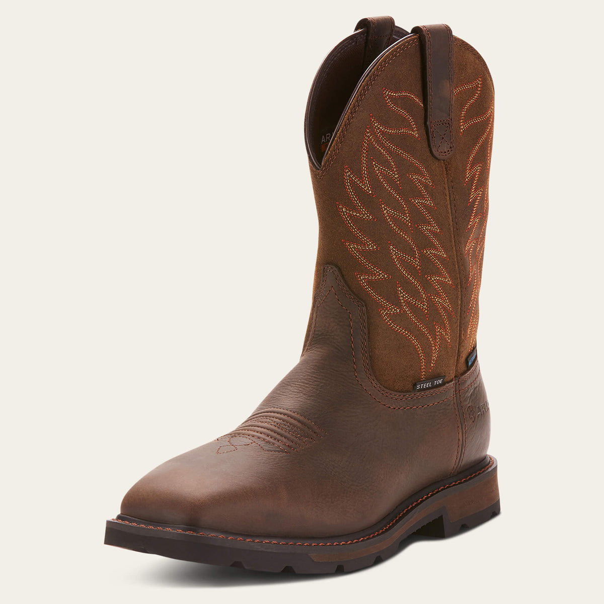 Men Groundbreaker Wide Square Toe Waterproof Steel Toe Work Boot | Ariat