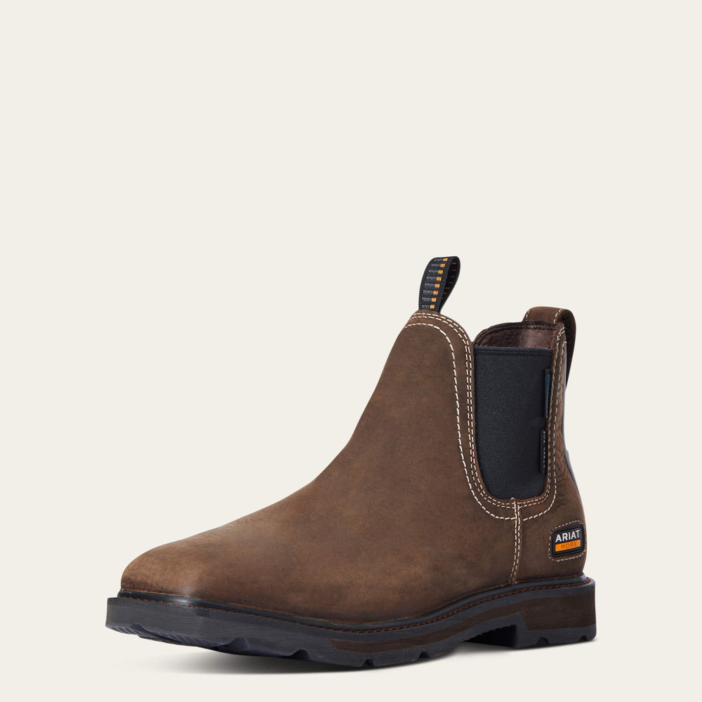 Men Groundbreaker Chelsea Wide Square Toe Waterproof Steel Toe Work Boot | Ariat us