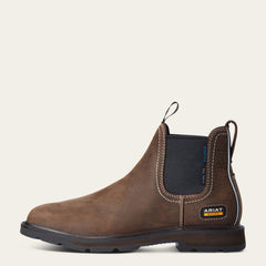 Men Groundbreaker Chelsea Wide Square Toe Waterproof Steel Toe Work Boot | Ariat us