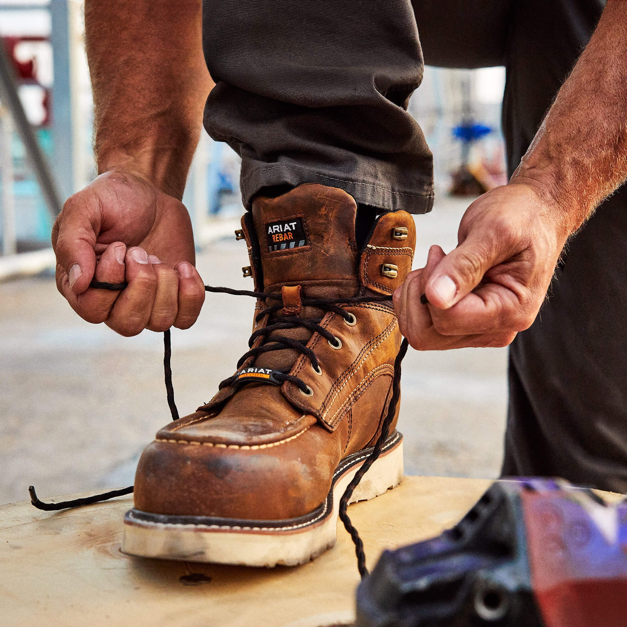 Men Rebar Wedge Moc Toe 6" Waterproof Composite Toe Work Boot | Ariat near me