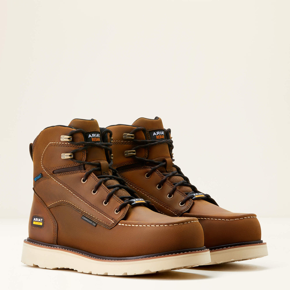 Men Rebar Wedge Moc Toe 6" Waterproof Composite Toe Work Boot | Ariat near me