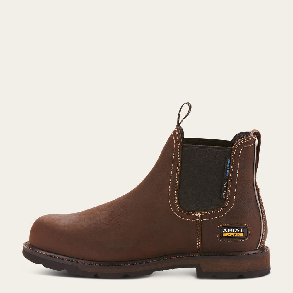 Men Groundbreaker Chelsea Waterproof Steel Toe Work Boot | Ariat