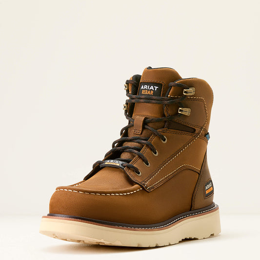 Men Rebar Wedge Moc Toe 6" Waterproof Work Boot | Ariat Outlet
