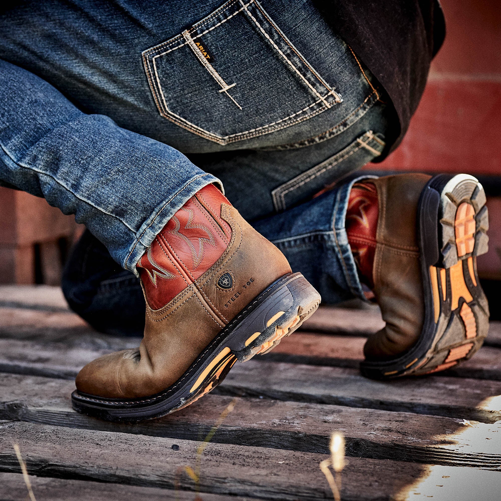 Men WorkHog Wide Square Toe Steel Toe Work Boot | Ariat for sale