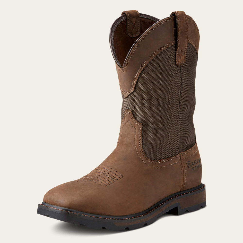 Men Groundbreaker Wide Square Toe Waterproof Steel Toe Work Boot | Ariat for sale