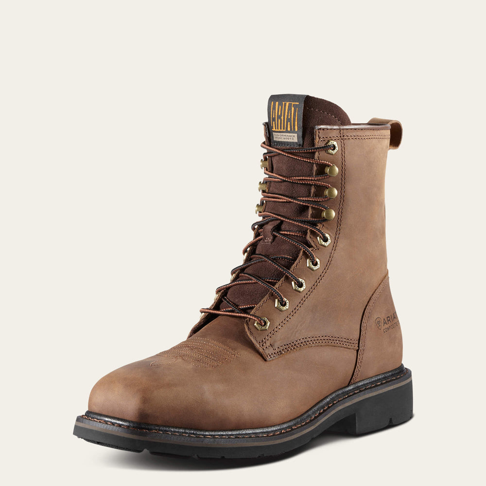 Men Cascade 8" Wide Square Toe Steel Toe Work Boot | Ariat
