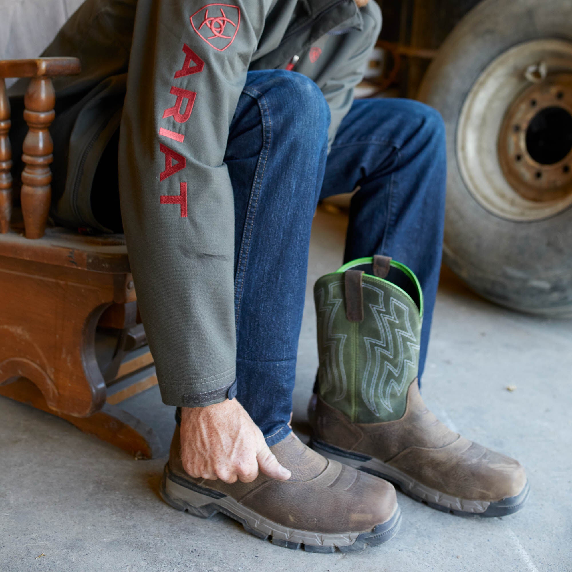 Men Rebar Flex Western Waterproof Composite Toe Work Boot | Ariat