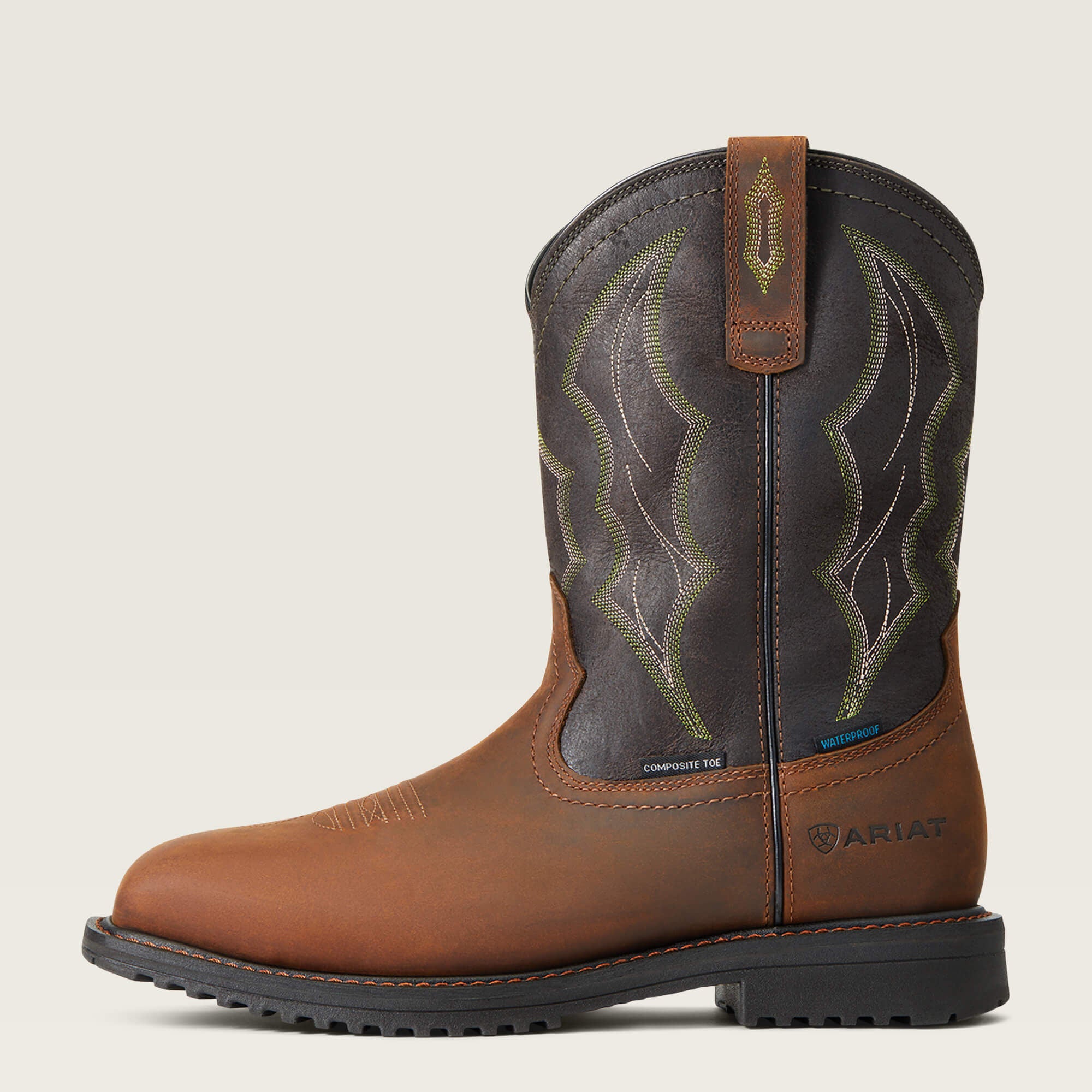 Men RigTek Wide Square Toe Waterproof Composite Toe Work Boot | Ariat for sale