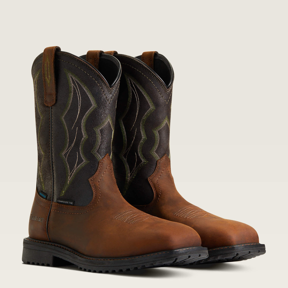 Men RigTek Wide Square Toe Waterproof Composite Toe Work Boot | Ariat for sale