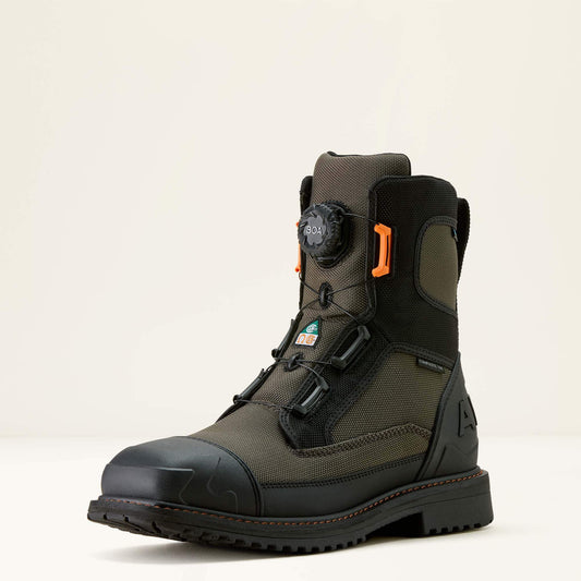 Men RigTEK Wildcat BOA 8" CSA Waterproof Wide Square Toe Composite Toe Work Boot | Ariat