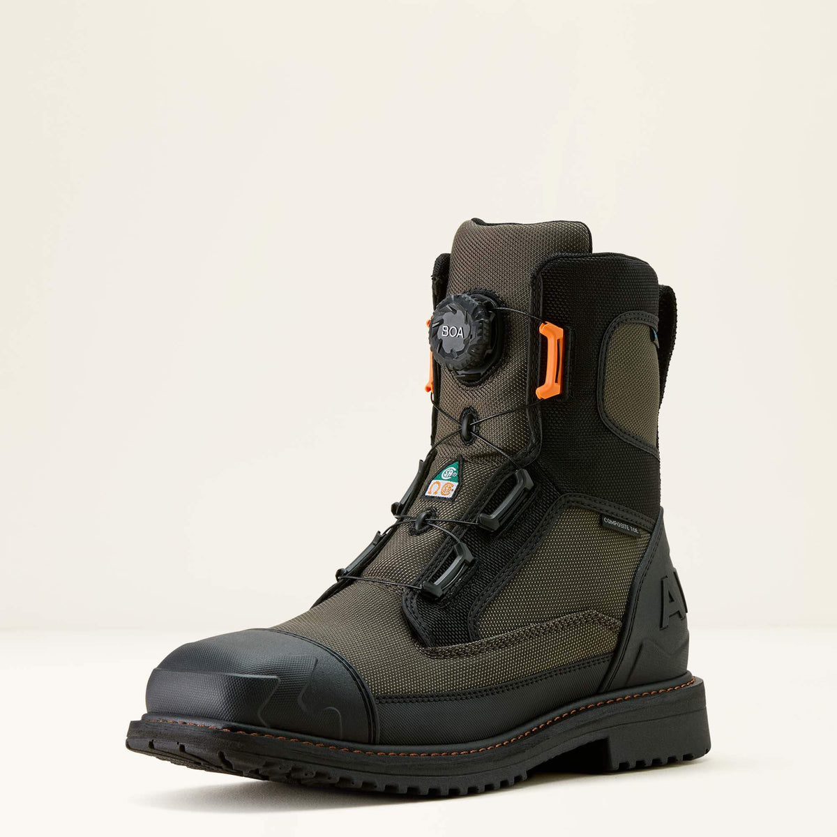 Men RigTEK Wildcat BOA 8" CSA Waterproof Wide Square Toe Composite Toe Work Boot | Ariat