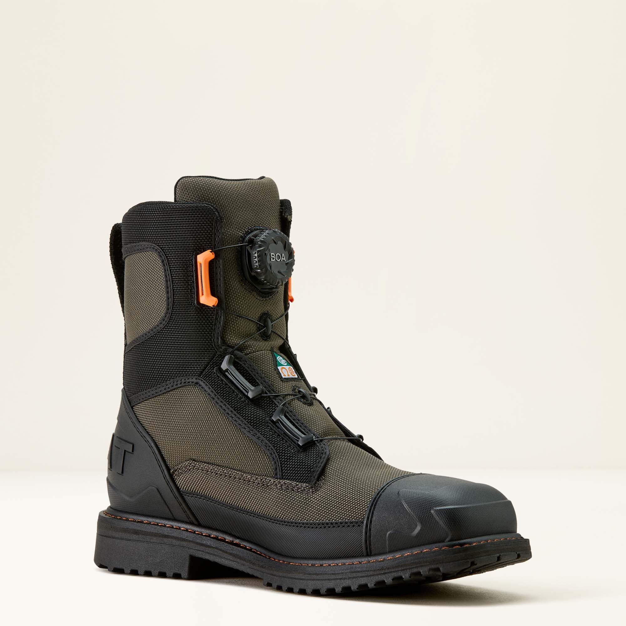 Men RigTEK Wildcat BOA 8" CSA Waterproof Wide Square Toe Composite Toe Work Boot | Ariat