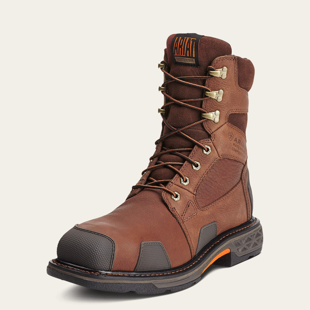 Men OverDrive 8" Wide Square Toe Waterproof Composite Toe Work Boot | Ariat us