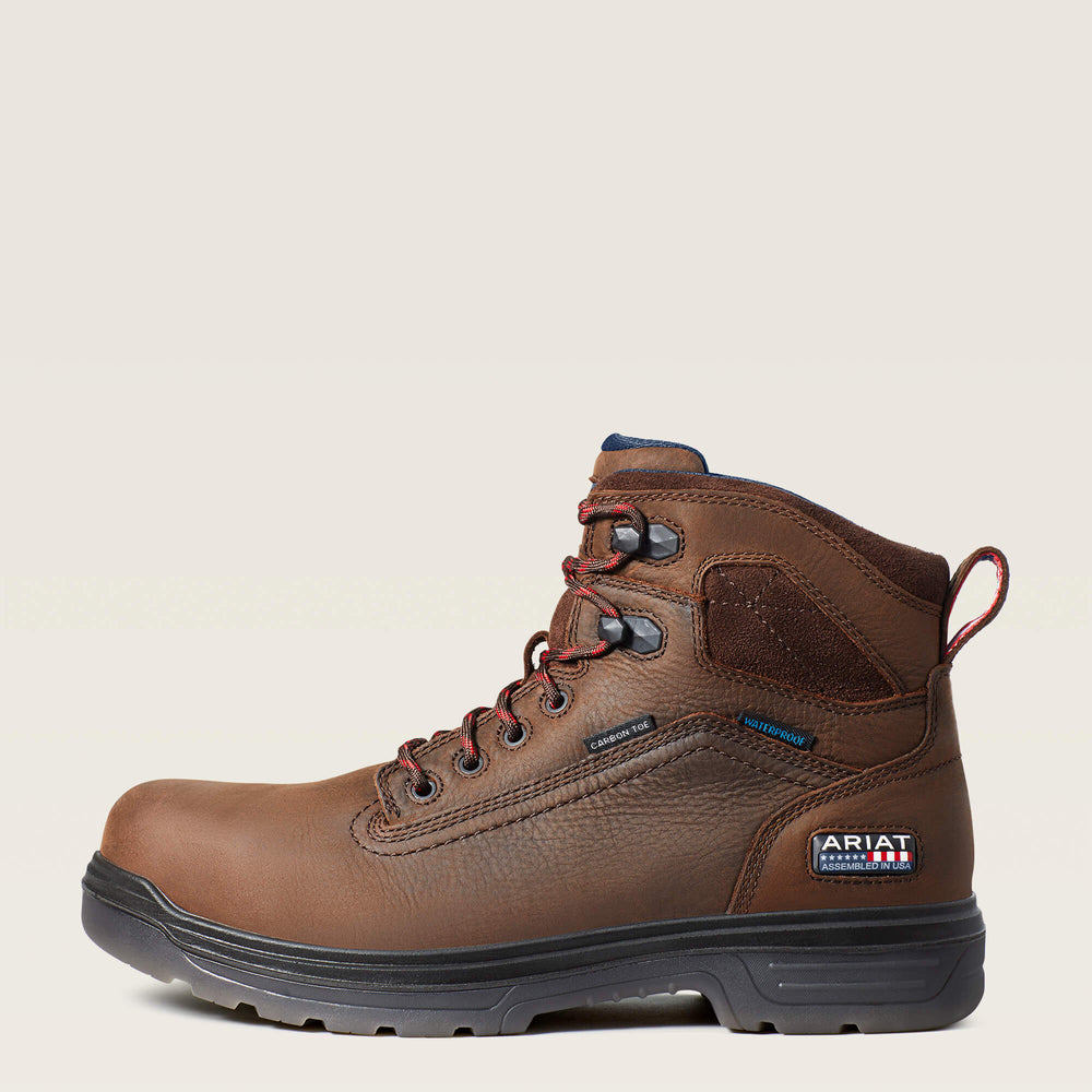 Men Turbo 6" USA Assembled Waterproof Carbon Toe Work Boot | Ariat us