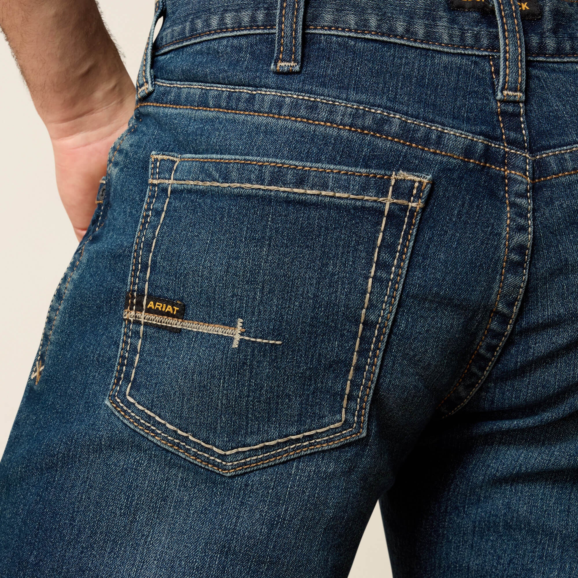 Men Men's Low Rise, Bootcut Work Pants - Rebar Denim | Ariat