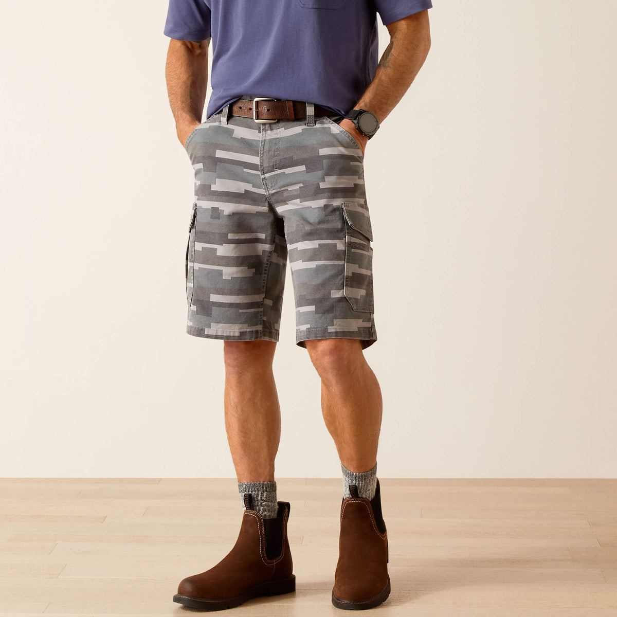 Men Rebar DuraStretch Made Tough Cargo 11" Short | Ariat near me