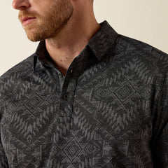 Men Jacquard Printed Fitted Polo | Ariat Online