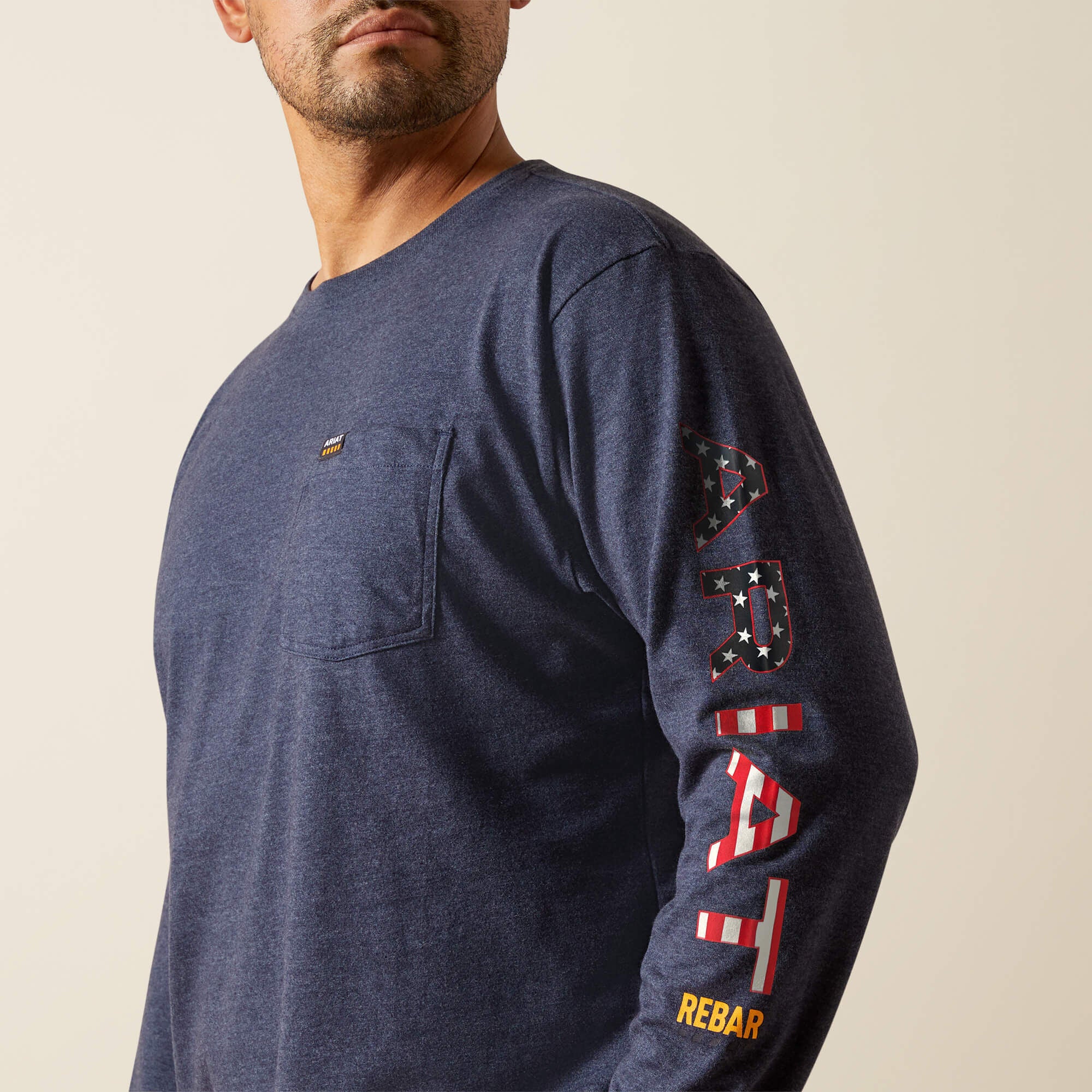 Men Rebar Cotton Strong Standard Logo Pocket T-Shirt | Ariat us