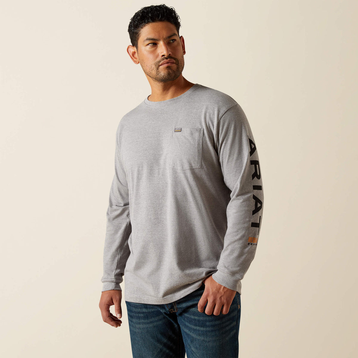 Men Rebar Cotton Strong Standard Logo Pocket T-Shirt | Ariat us