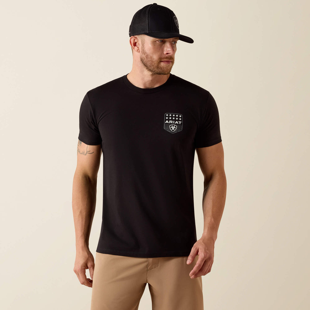 Men Ariat Stripe Patriotic Badge T-Shirt | Ariat