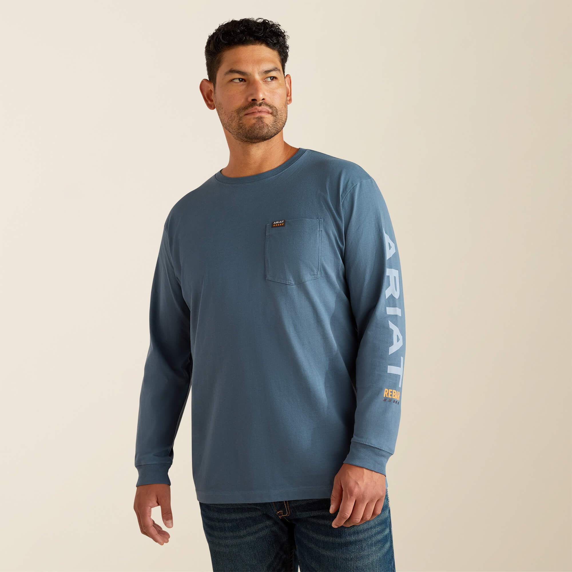 Men Rebar Cotton Strong Standard Logo Pocket T-Shirt | Ariat
