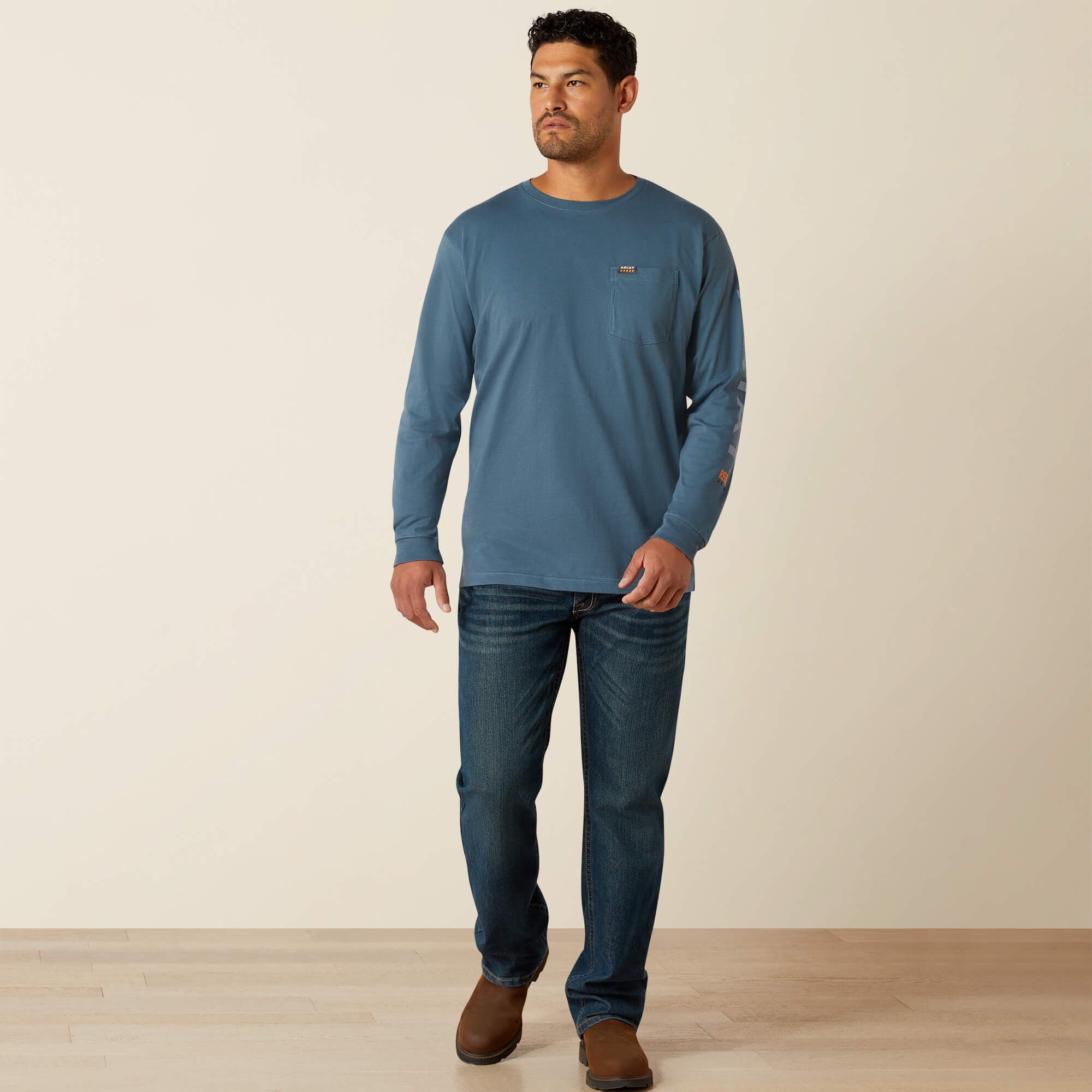 Men Rebar Cotton Strong Standard Logo Pocket T-Shirt | Ariat