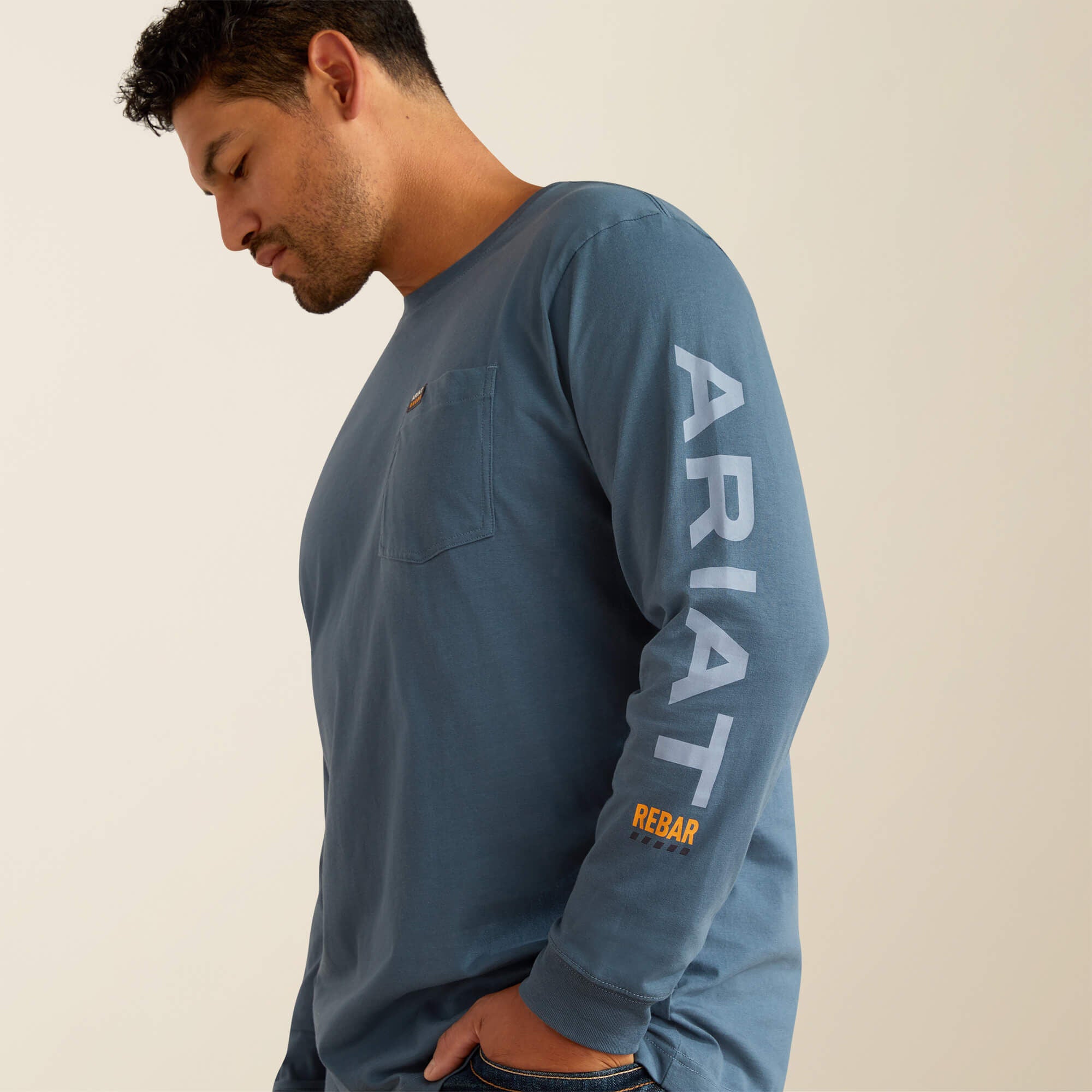 Men Rebar Cotton Strong Standard Logo Pocket T-Shirt | Ariat