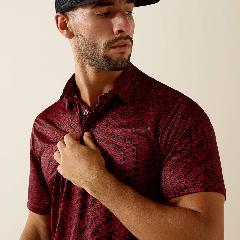 Men All Over Print Fitted Polo | Ariat near me