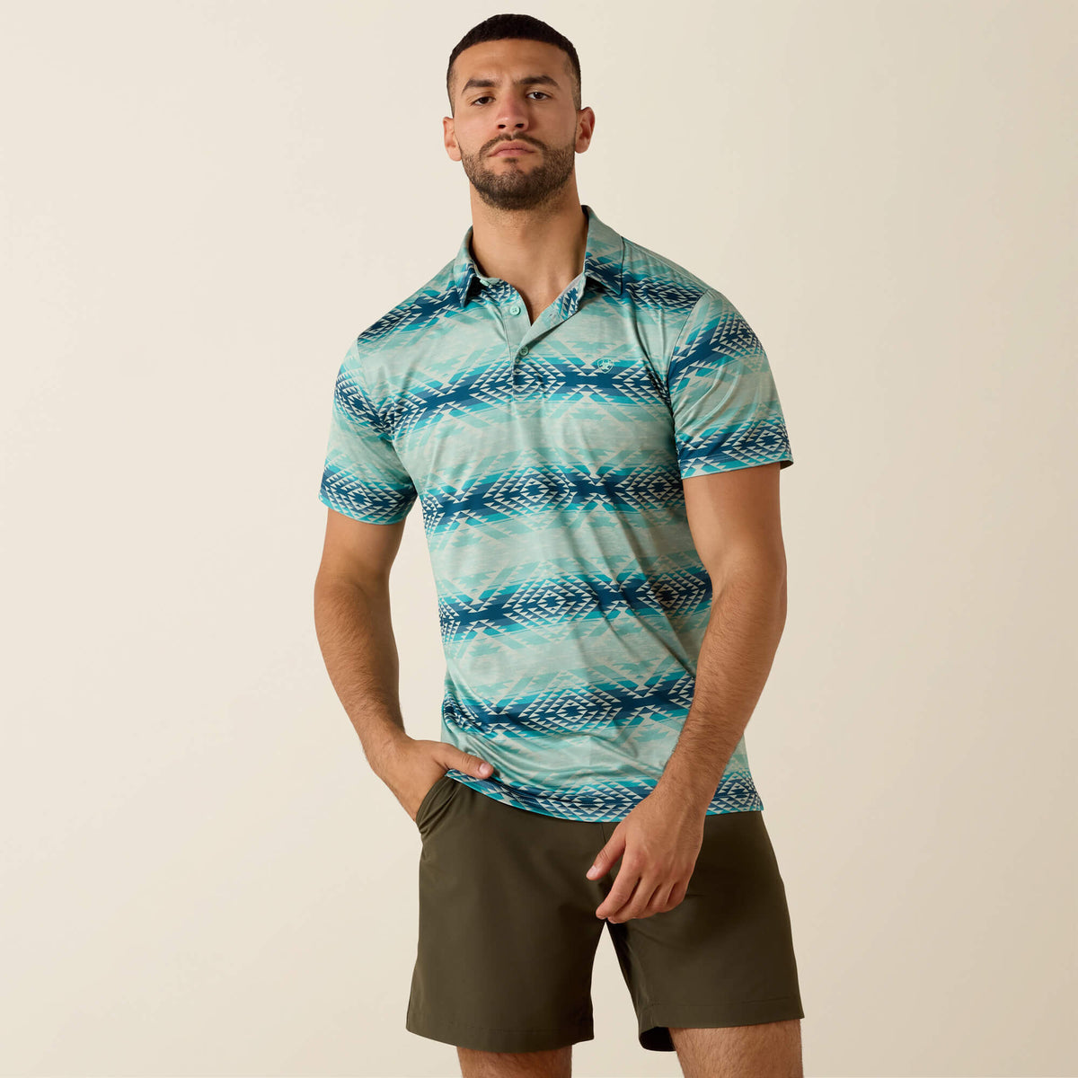 Men All Over Print Heathered Classic Fit Polo | Ariat on sale