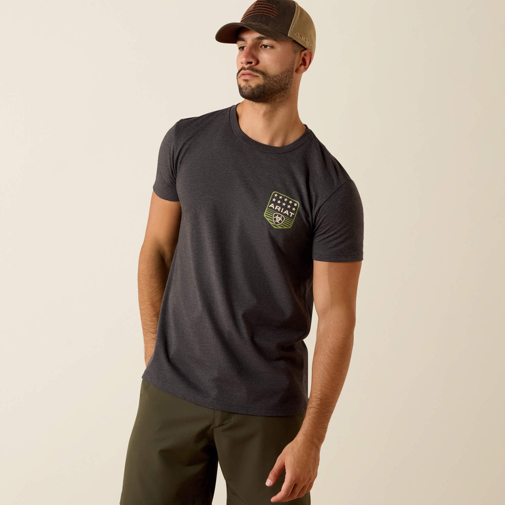 Men Ariat Stripe Patriotic Badge T-Shirt | Ariat Outlet