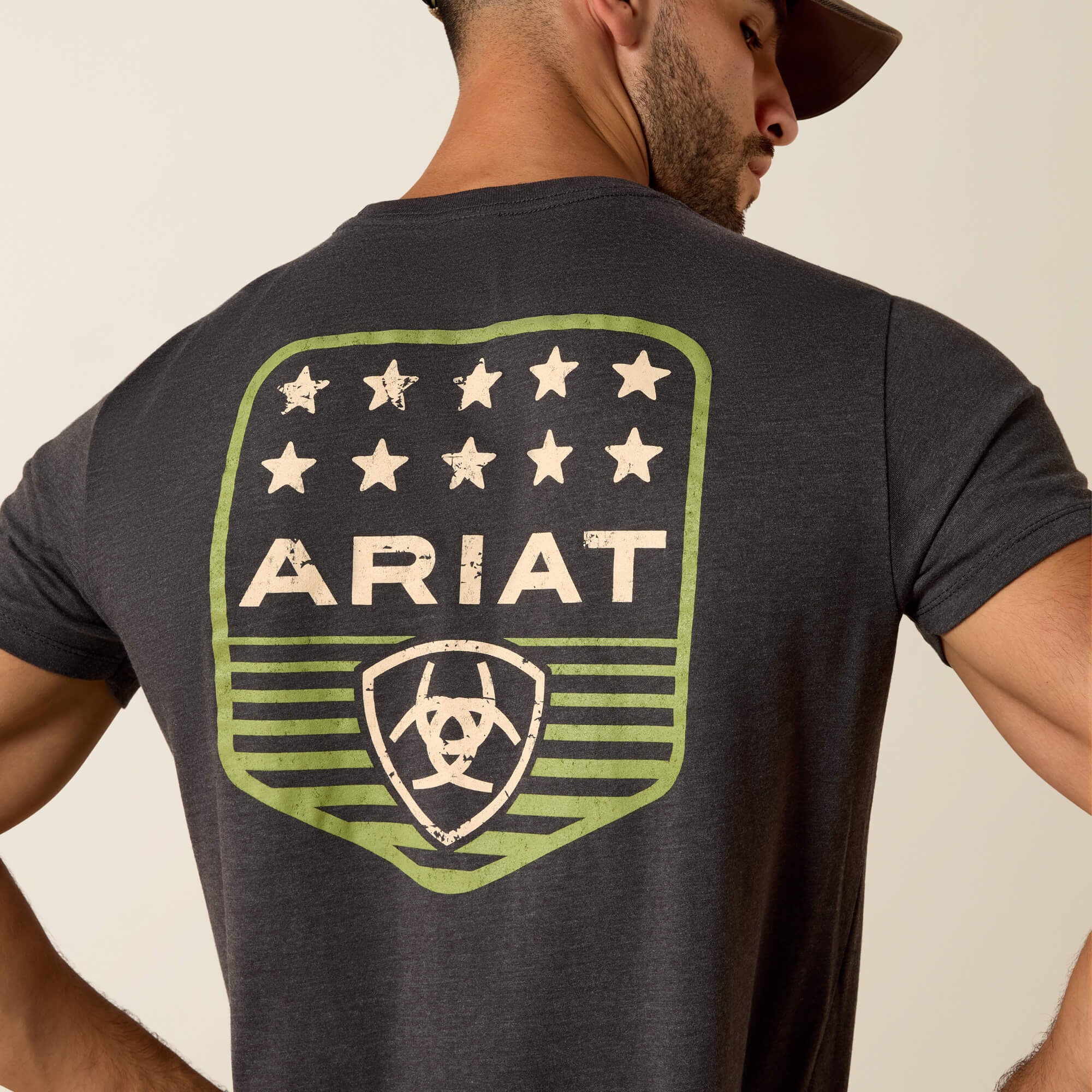 Men Ariat Stripe Patriotic Badge T-Shirt | Ariat Outlet