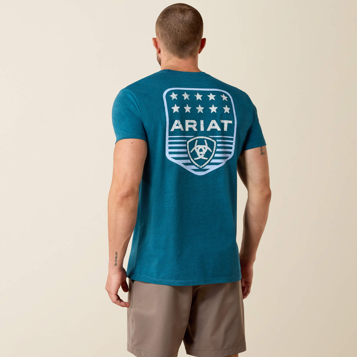 Men Ariat Stripe Patriotic Badge T-Shirt | Ariat Discount