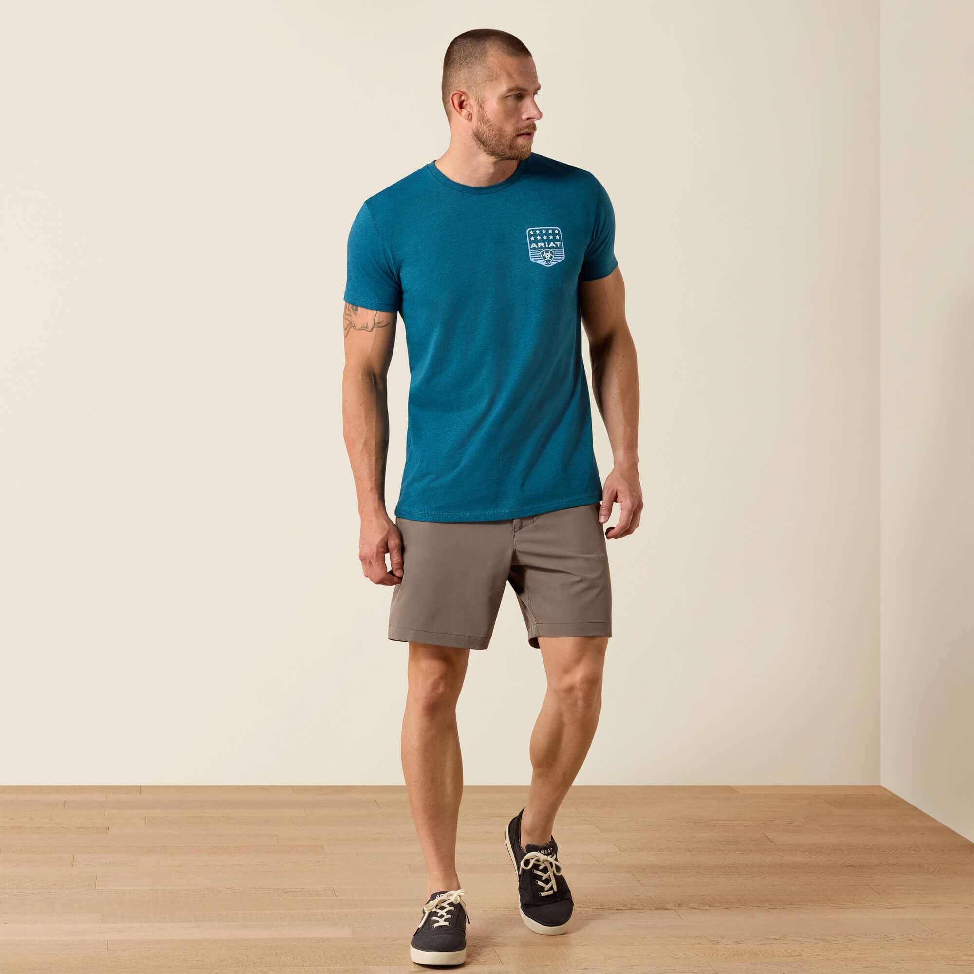 Men Ariat Stripe Patriotic Badge T-Shirt | Ariat Discount