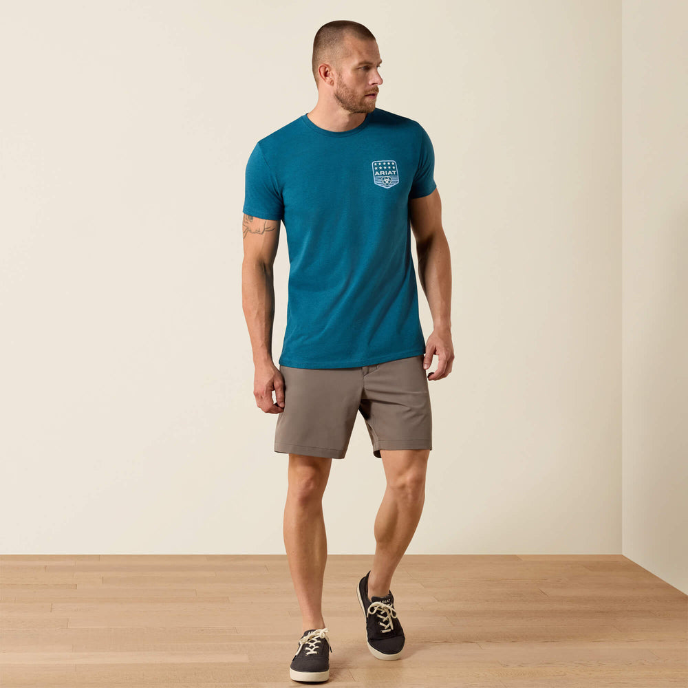 Men Ariat Stripe Patriotic Badge T-Shirt | Ariat Discount