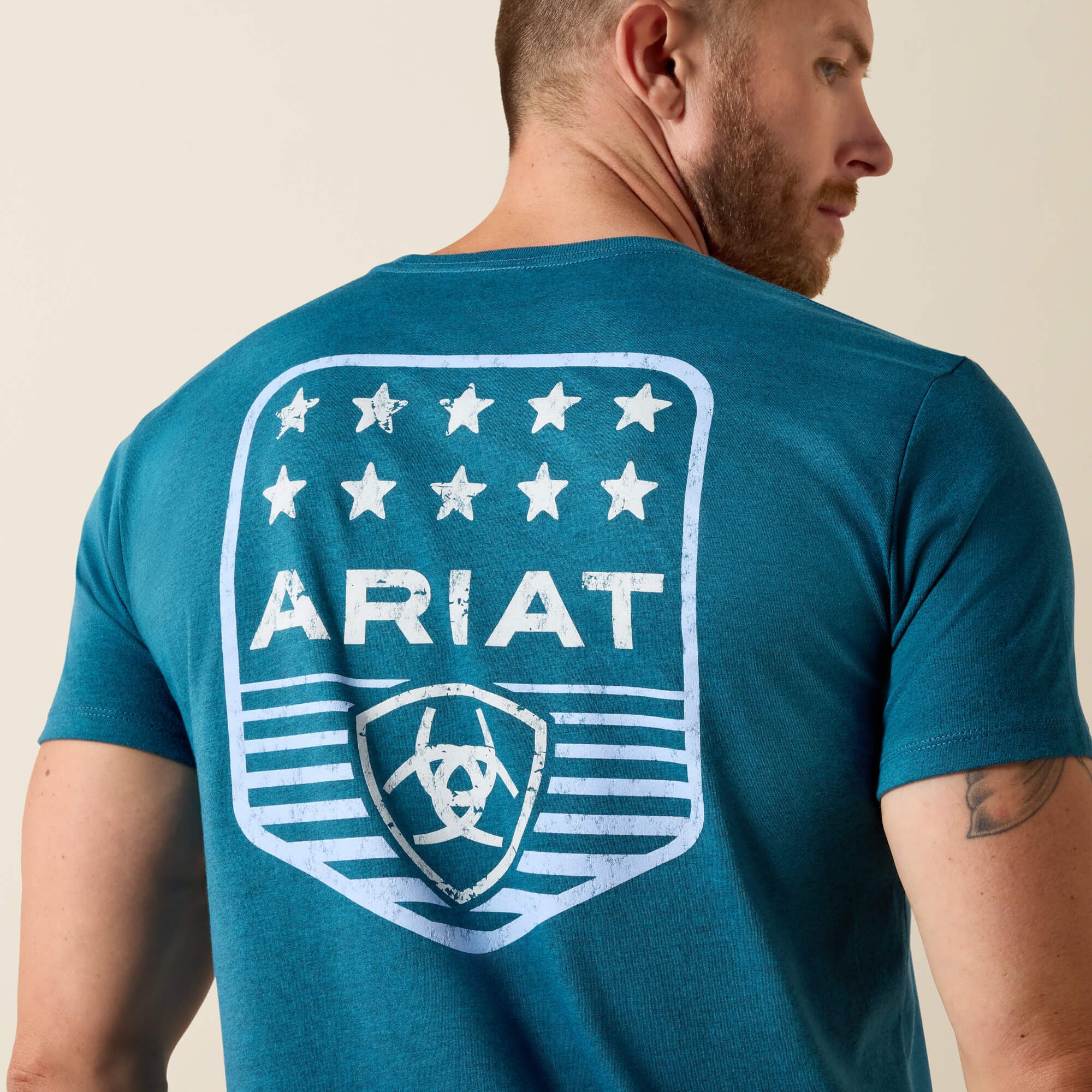 Men Ariat Stripe Patriotic Badge T-Shirt | Ariat Discount