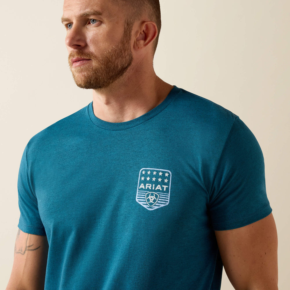 Men Ariat Stripe Patriotic Badge T-Shirt | Ariat Discount
